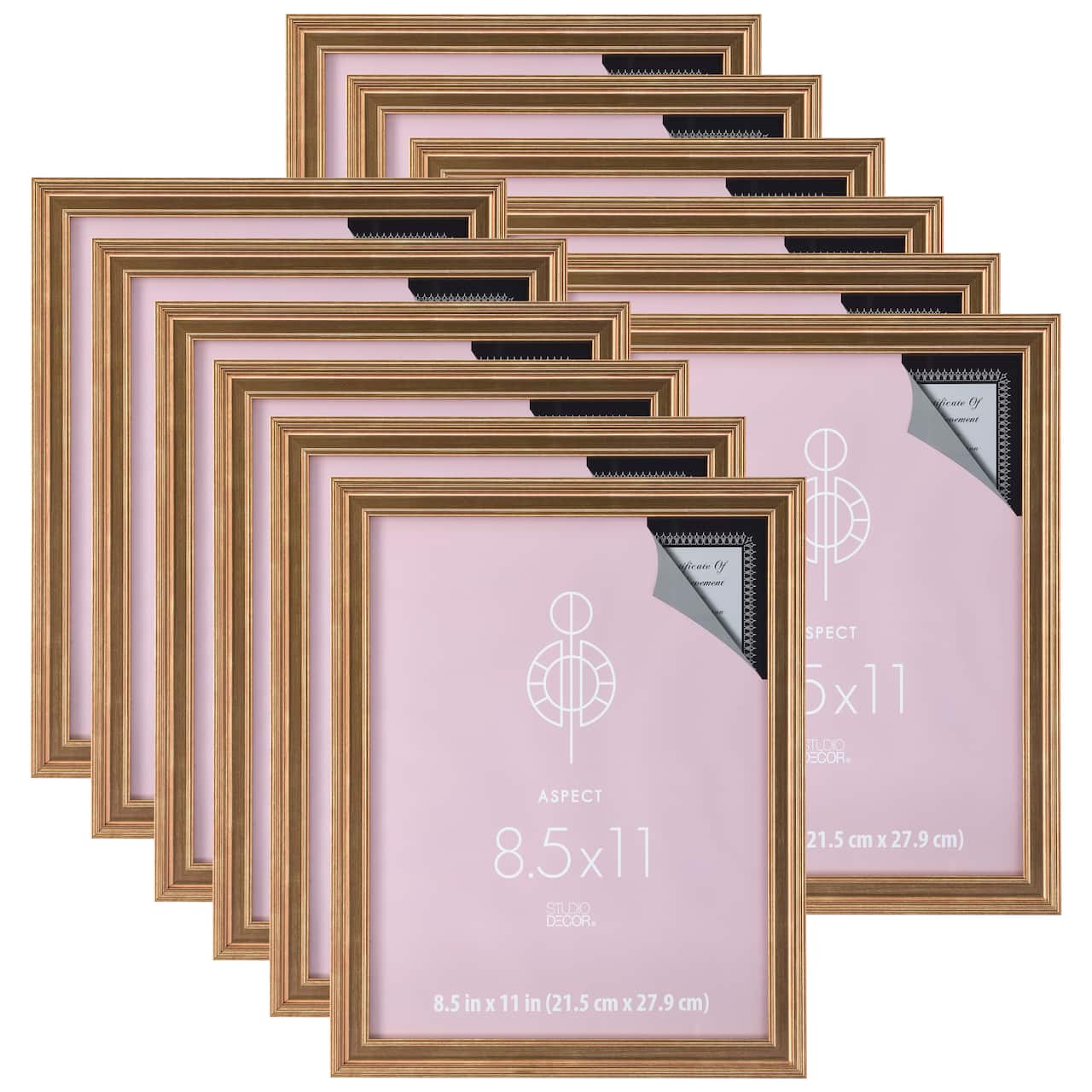 12 Pack: Gold Narrow 8.5" x 11" Frame, Aspect by Studio Décor®